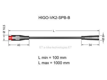 2-poliges HIGO Mini-B Verlängerungskabel Sondertyp 1