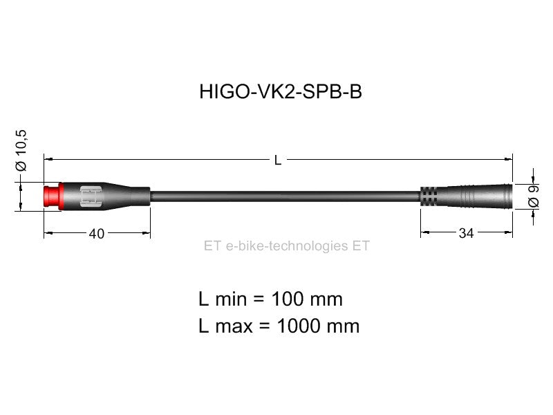 2-pole HIGO Mini-B extension cable special typ 1