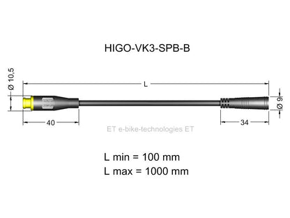 3-pole HIGO Mini-B extension cable special typ 1