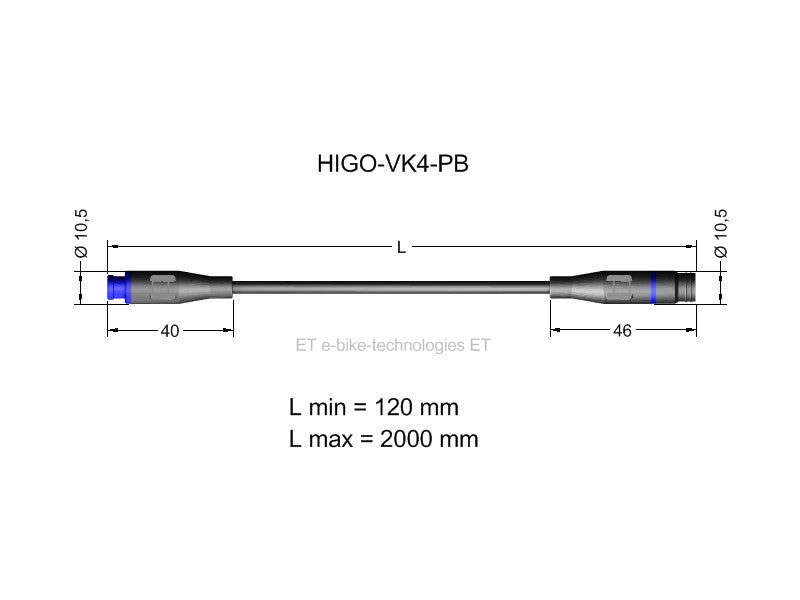 4-pole HIGO Mini-B extension cable special typ 2