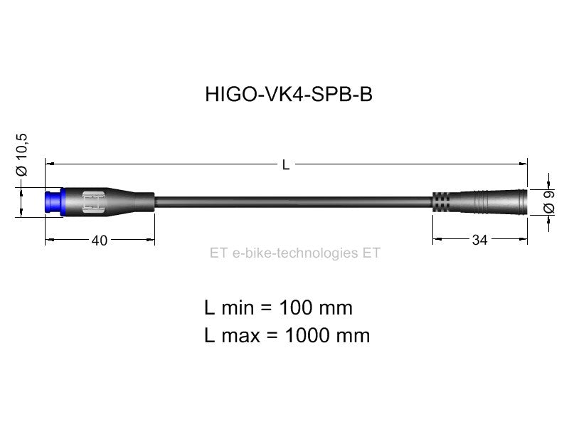 4-poliges HIGO Mini-B Verlängerungskabel Sondertyp 1
