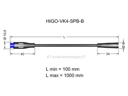 4-poliges HIGO Mini-B Verlängerungskabel Sondertyp 1
