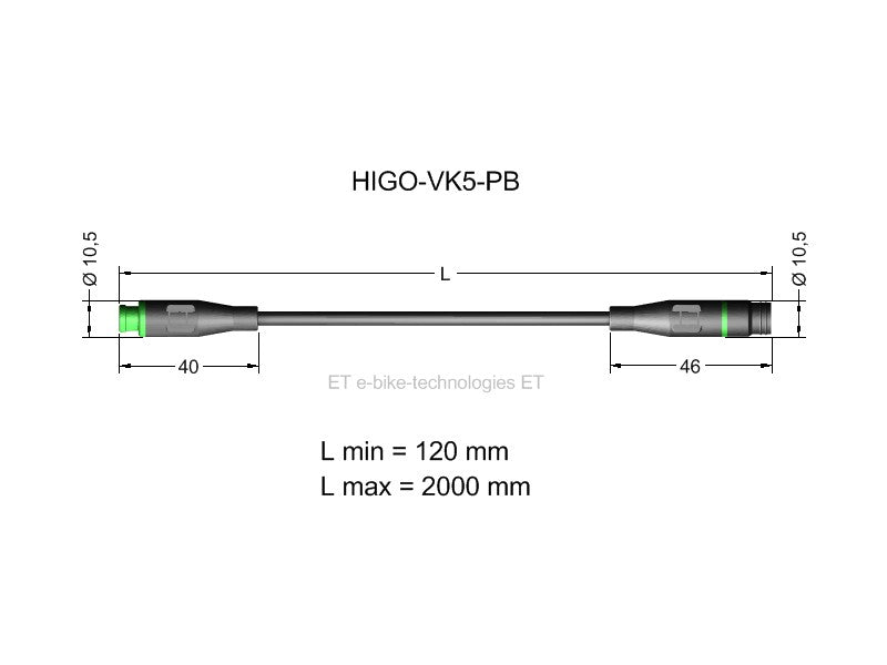 5-pole HIGO Mini-B extension cable special typ 2