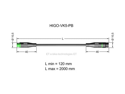 5-pole HIGO Mini-B extension cable special typ 2
