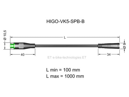 5-poliges HIGO Mini-B Verlängerungskabel Sondertyp 1