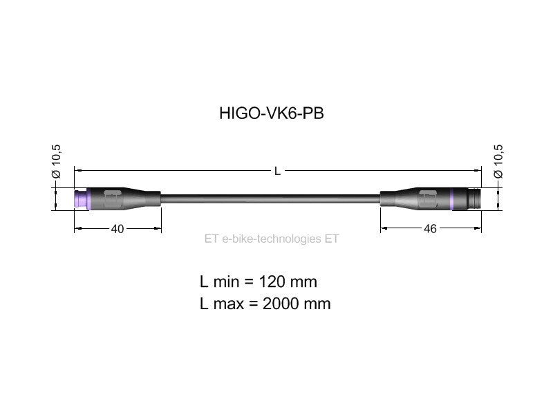 6-pole HIGO Mini-B extension cable special typ 2