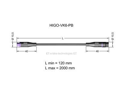 6-pole HIGO Mini-B extension cable special typ 2